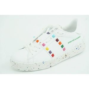 Valentino Open for a Change Rainbow Candystud White Leather Sneaker